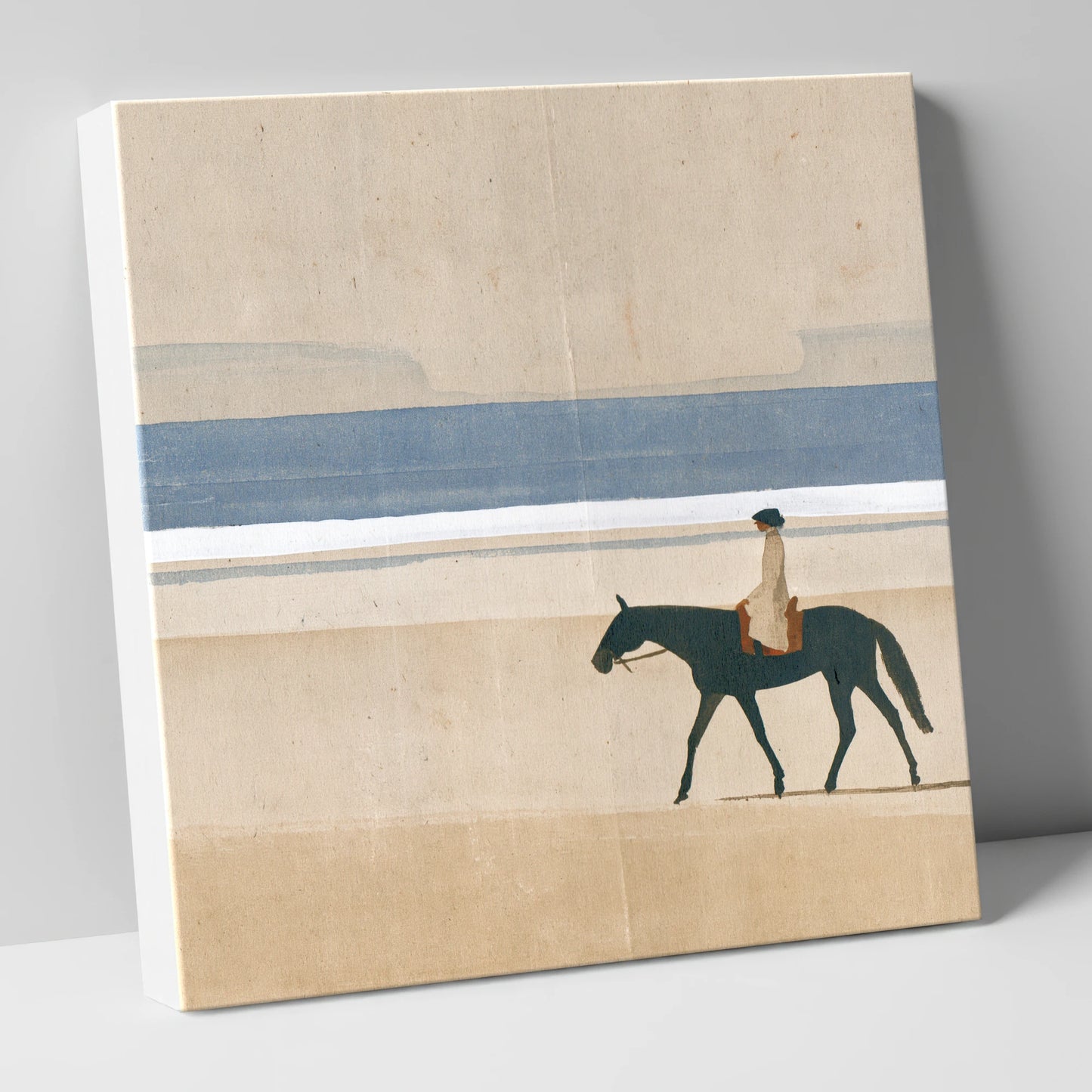 Tide Line Tranquillity beach horse canvas wall art