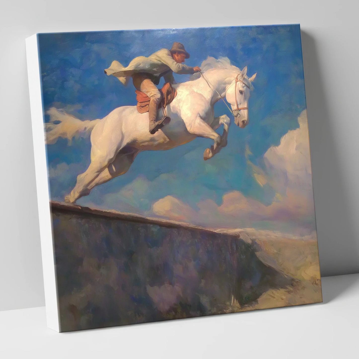 Skyward Bound show jumping horse canvas wall art