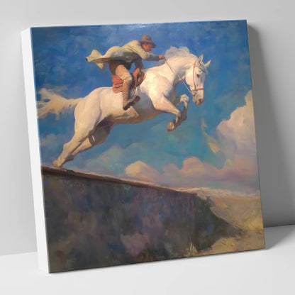 Skyward Bound show jumping horse canvas wall art