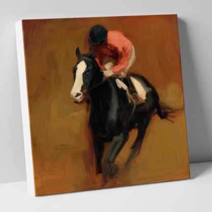 Terracotta Thunder racing horse canvas wall art