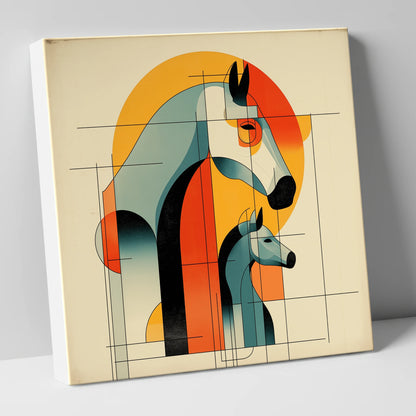 Structured Harmony mare & foal canvas wall art