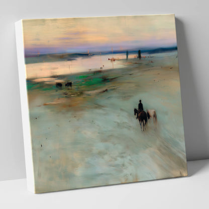Across the Evening Sands horse landscape canvas wall art