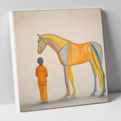 Structural Harmony horse & rider canvas wall art