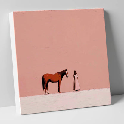 A Quiet Understanding horse & rider canvas wall art
