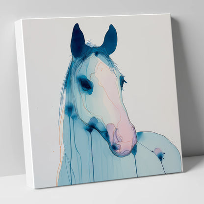 Cerulean Spirit horse portrait canvas wall art