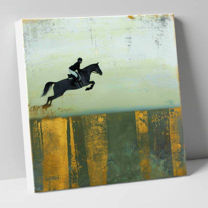 Gilded Flight show jumping horse canvas wall art