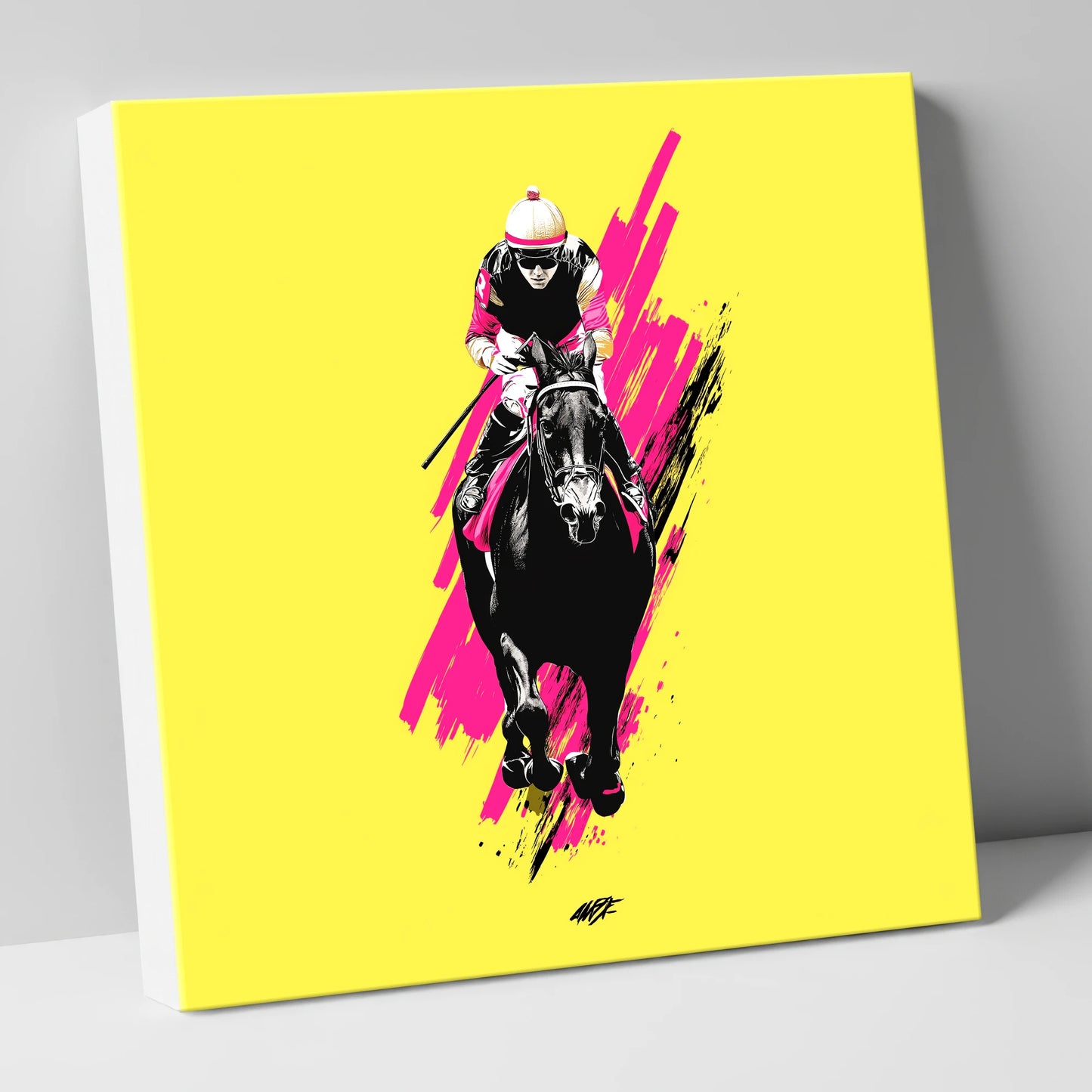 The Front Runner racing horse canvas wall art