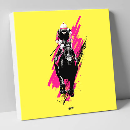 The Front Runner racing horse canvas wall art
