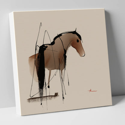 Essence in Ink horse portrait canvas wall art