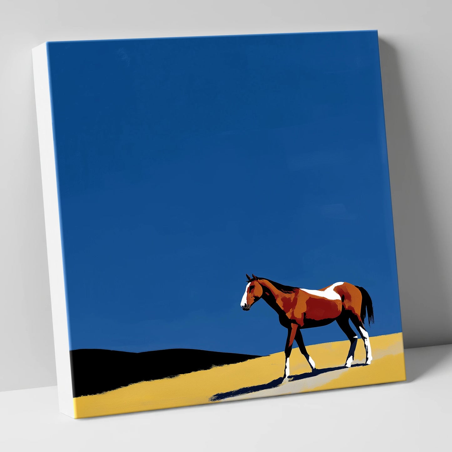 The Cobalt Horizon horse landscape canvas wall art