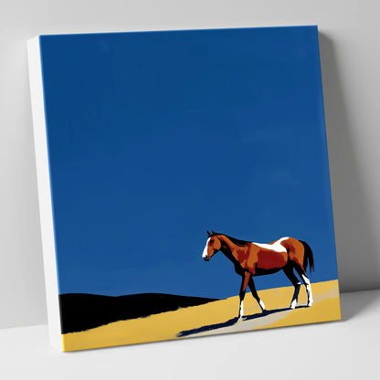 The Cobalt Horizon horse landscape canvas wall art