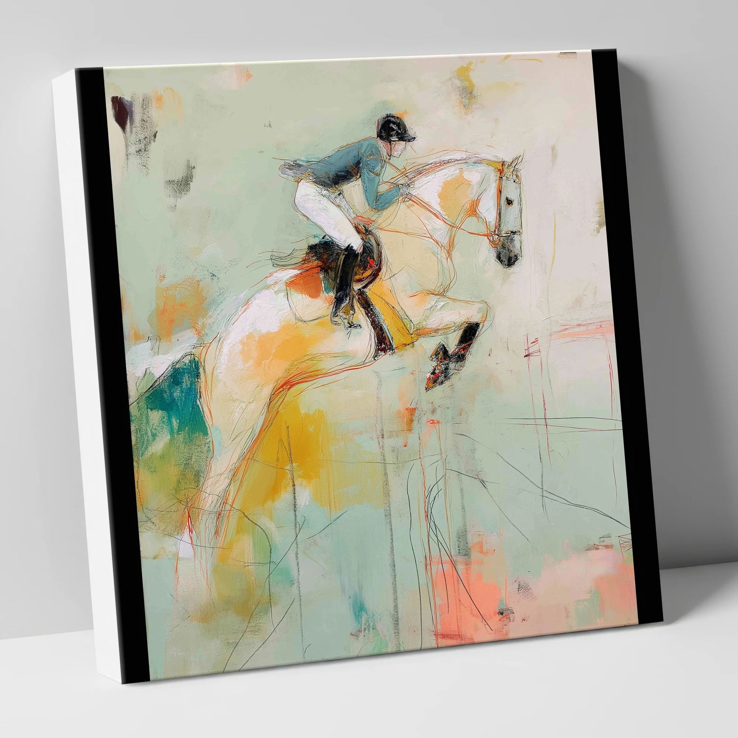 The Perfect Stride show jumping horse canvas wall art