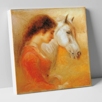 A Quiet Bond horse & rider canvas wall art