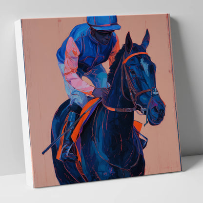 The Indigo Favourite racing horse canvas wall art