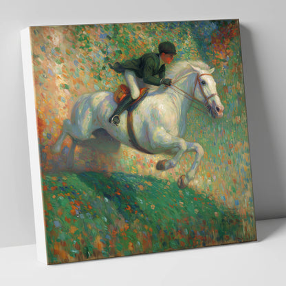 The Painted Leap show jumping horse canvas wall art