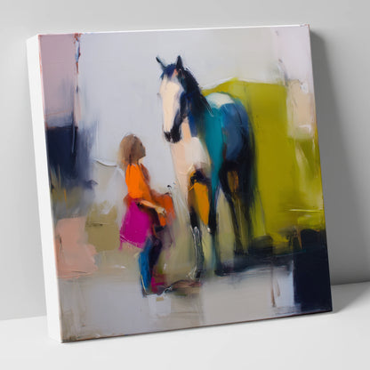 A Bold Understanding horse & rider canvas wall art