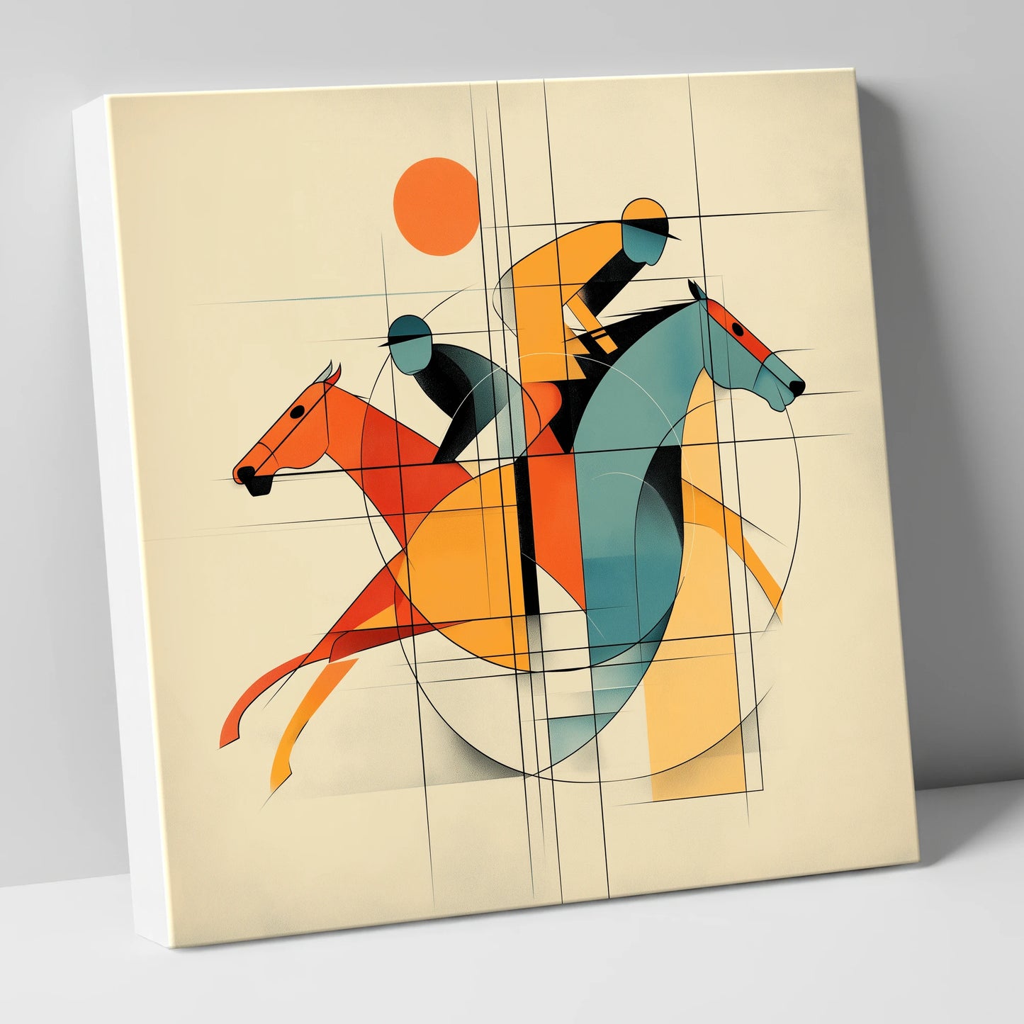 Geometry of the Gallop racing horse canvas wall art