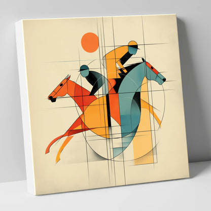 Geometry of the Gallop racing horse canvas wall art
