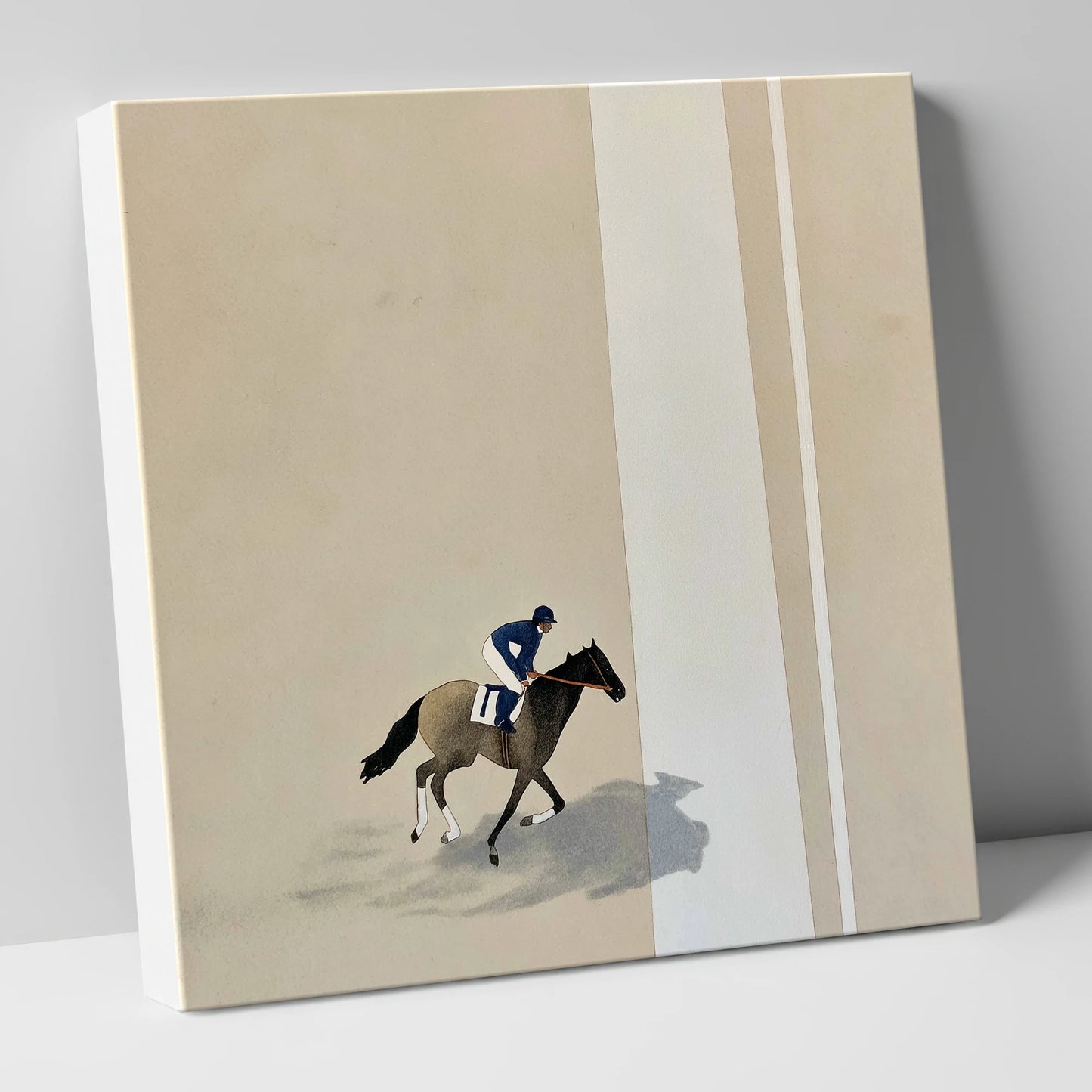 Solitary Gallop racing horse canvas wall art