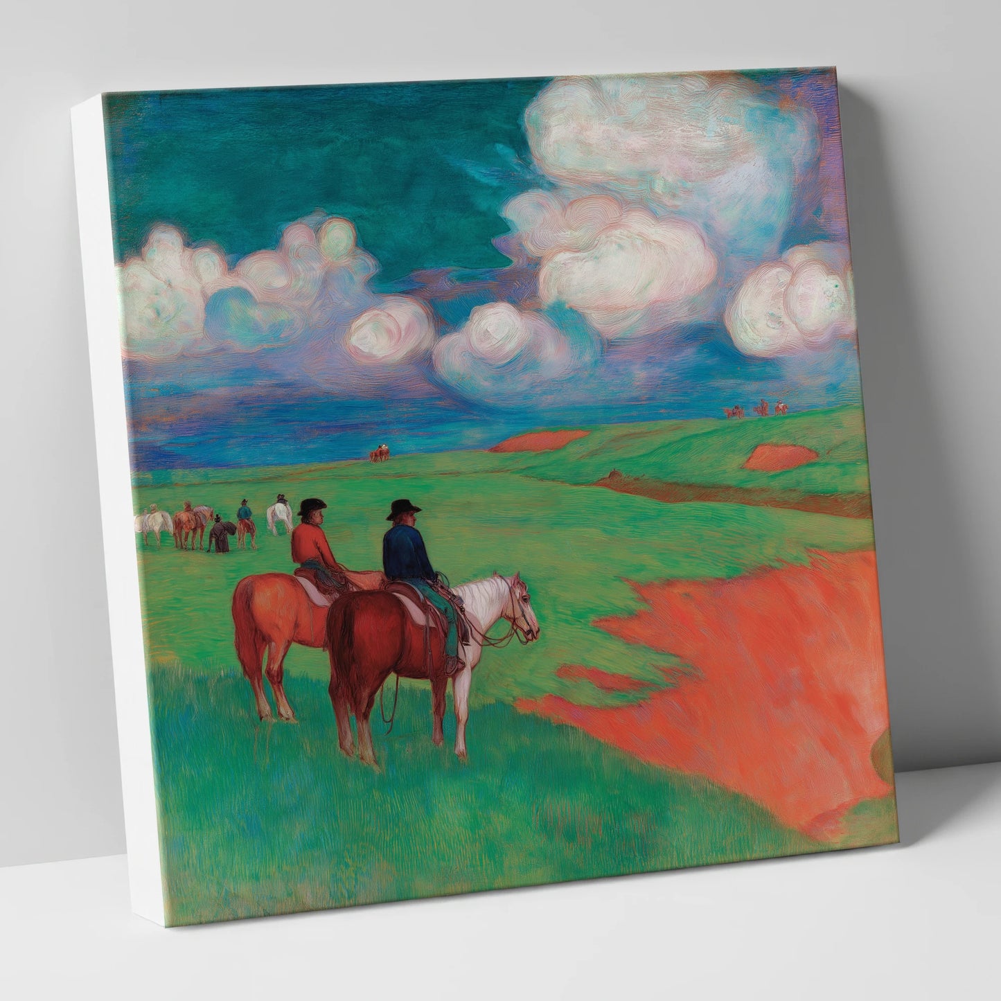 Vivid Frontier Horizons horse landscape canvas wall art
