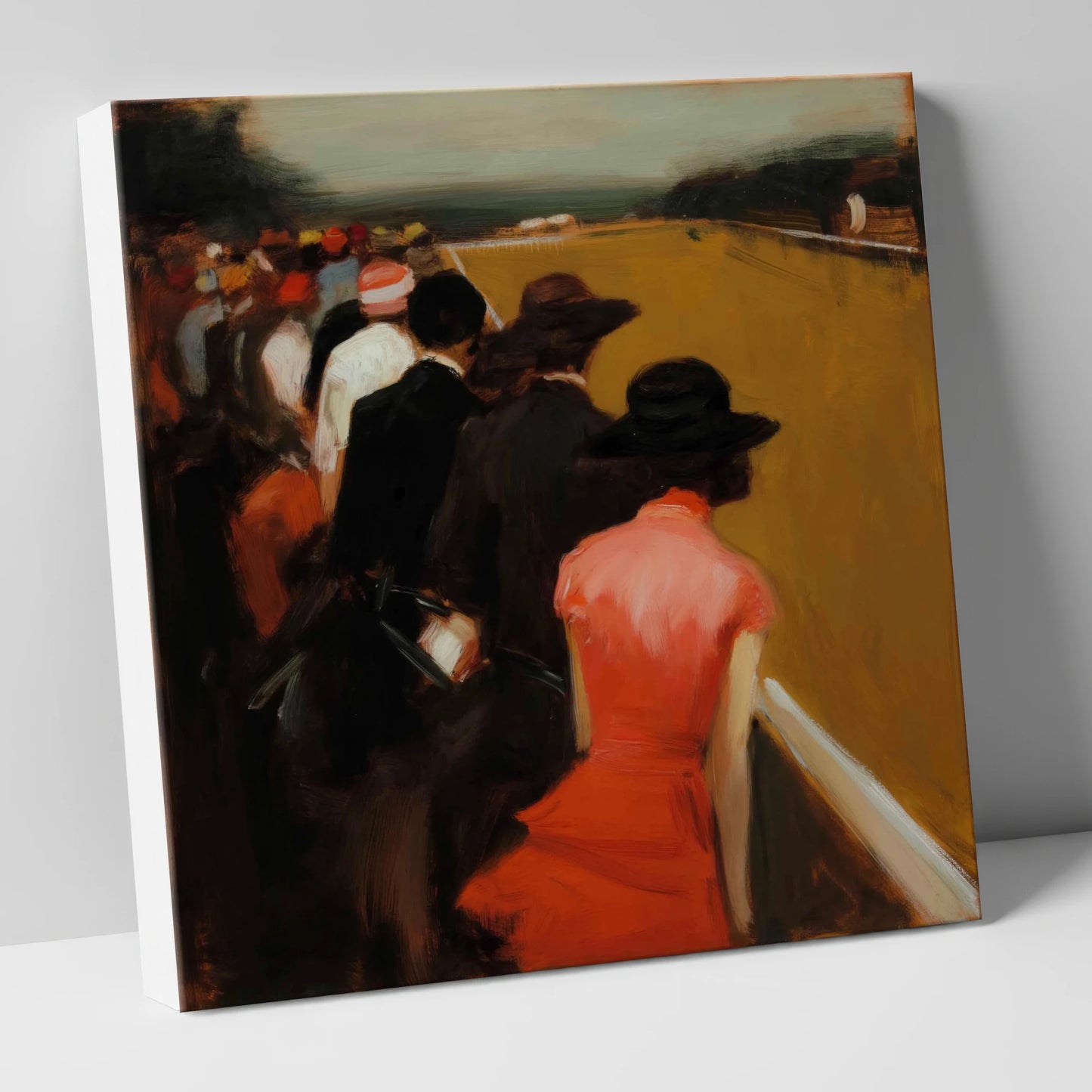 Anticipation at the Rails racing horse canvas wall art