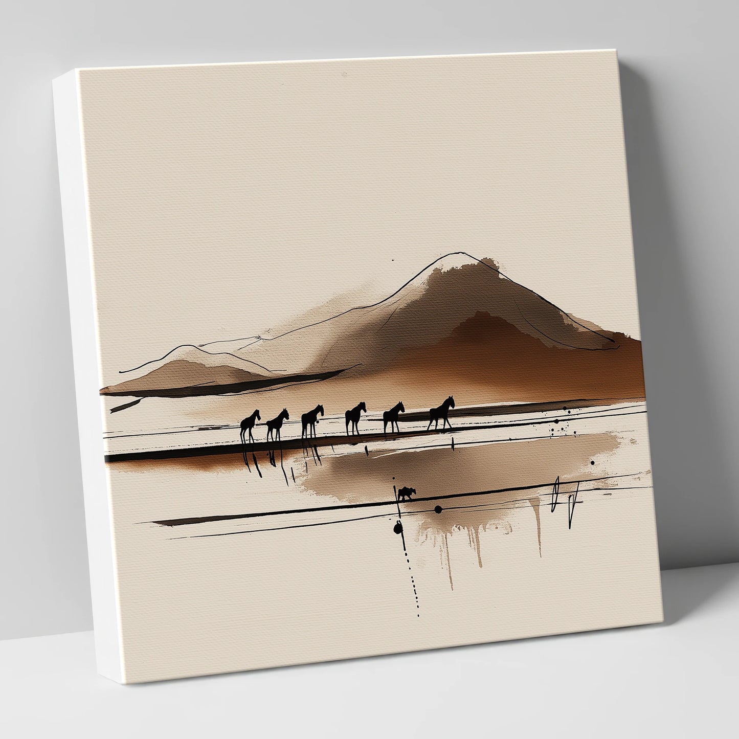 Journey Beneath the Peak horse landscape canvas wall art