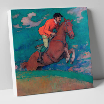 The Crimson Chase racing horse canvas wall art