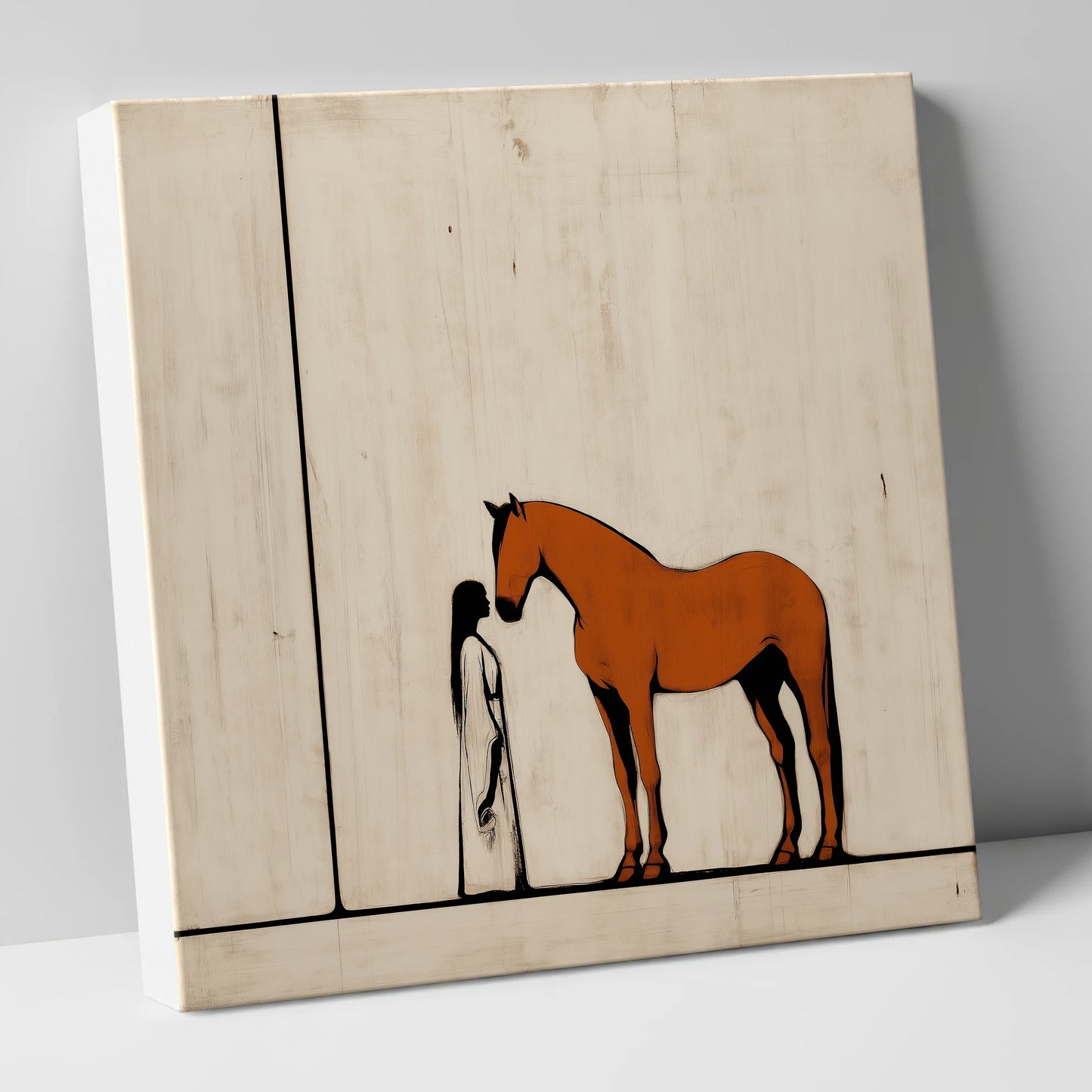 Shared Silence horse & rider canvas wall art