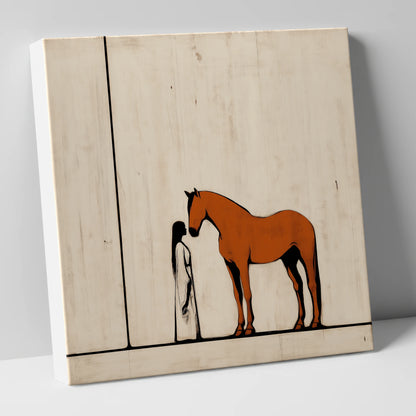Shared Silence horse & rider canvas wall art
