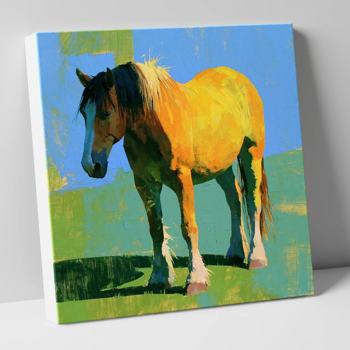 Golden Horse in Vibrant Sunlight horse breed canvas wall art