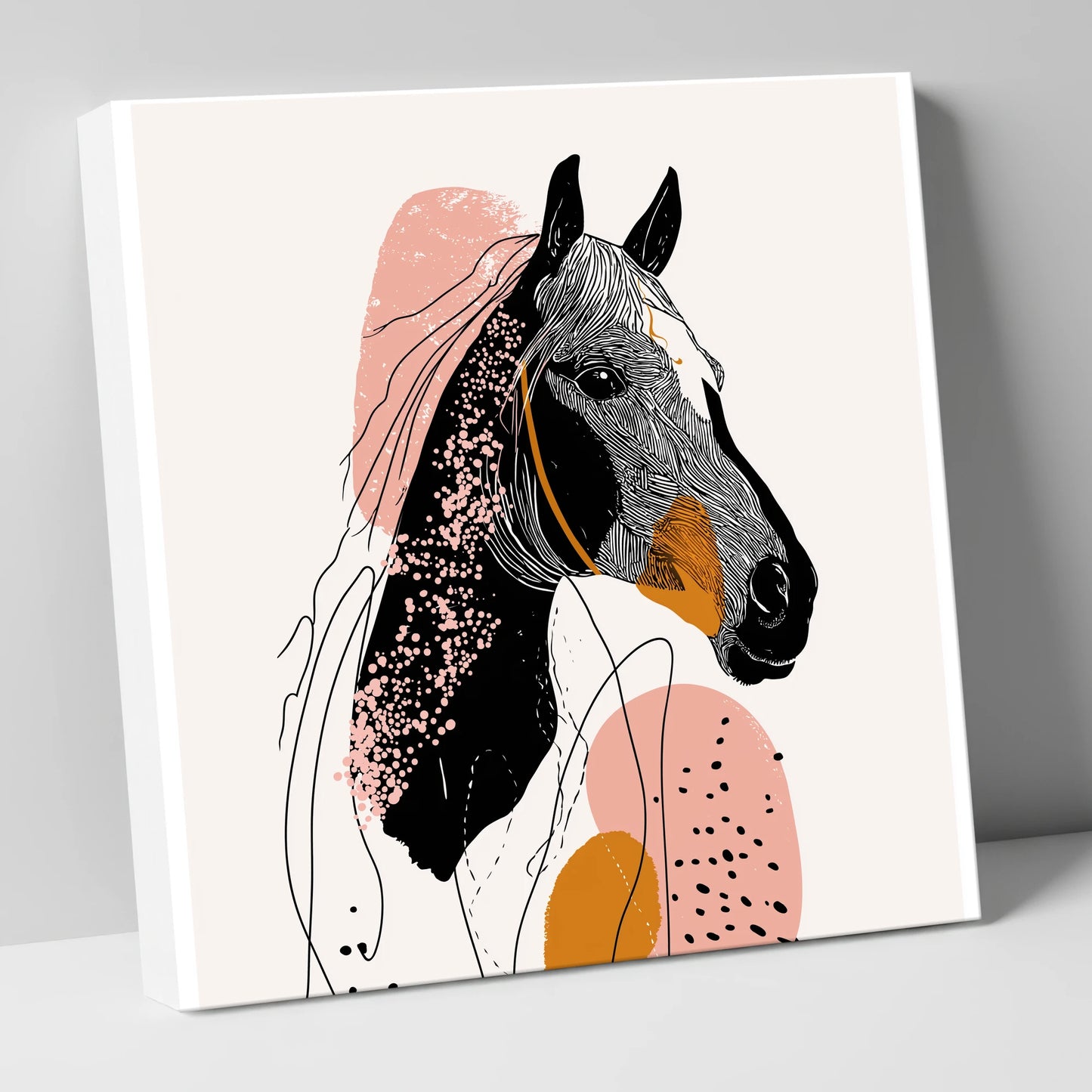 Abstract Racing Silhouette racing horse canvas wall art