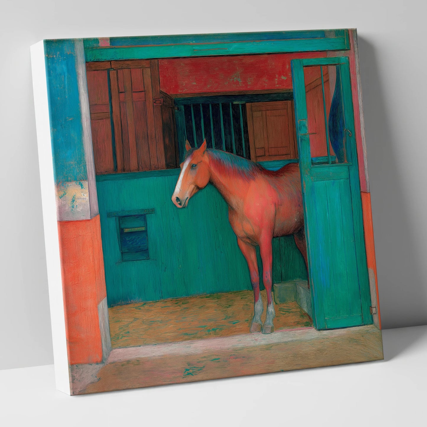 The Emerald Stable Door horse stable canvas wall art