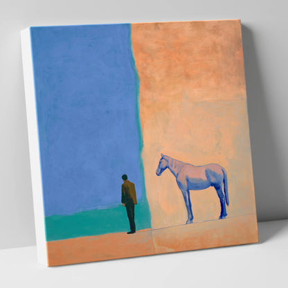 Between Blue and Sand horse & rider canvas wall art