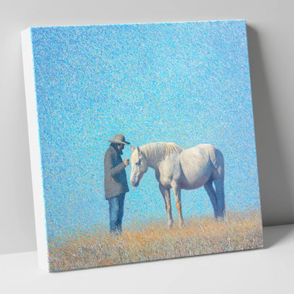 Luminous Connection horse & rider canvas wall art