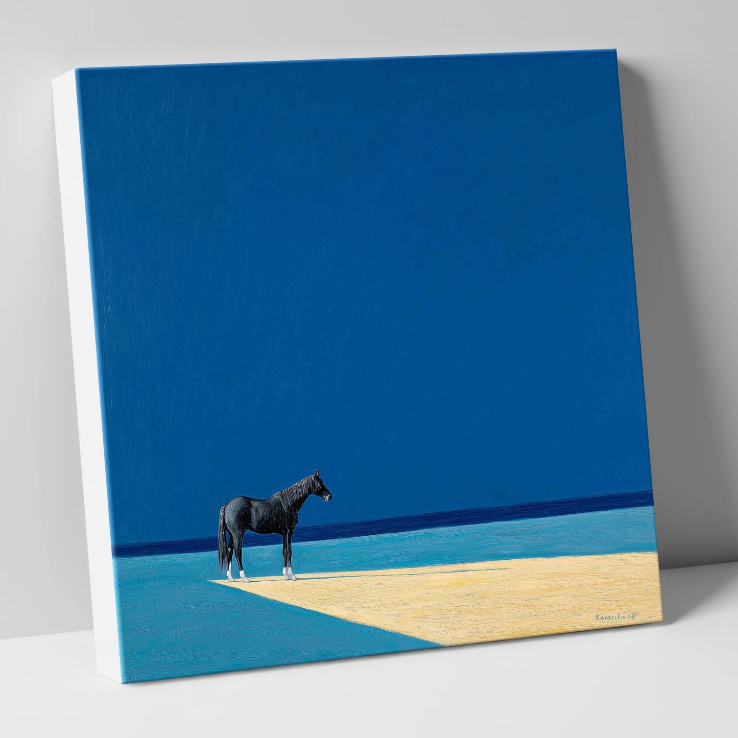At the Azure Edge horse breed canvas wall art