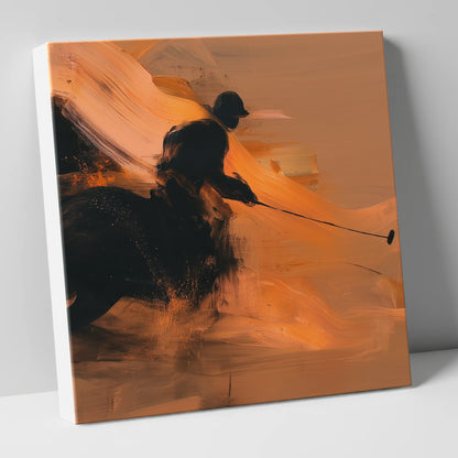 The Decisive Strike polo horse canvas wall art
