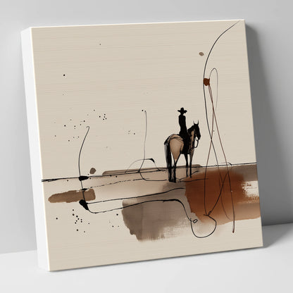 The Silent Frontier western horse canvas wall art