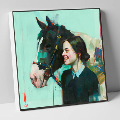 A Shared Understanding horse & rider canvas wall art