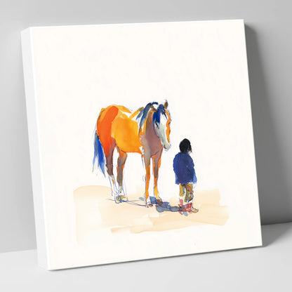 Vibrant Connection horse & rider canvas wall art