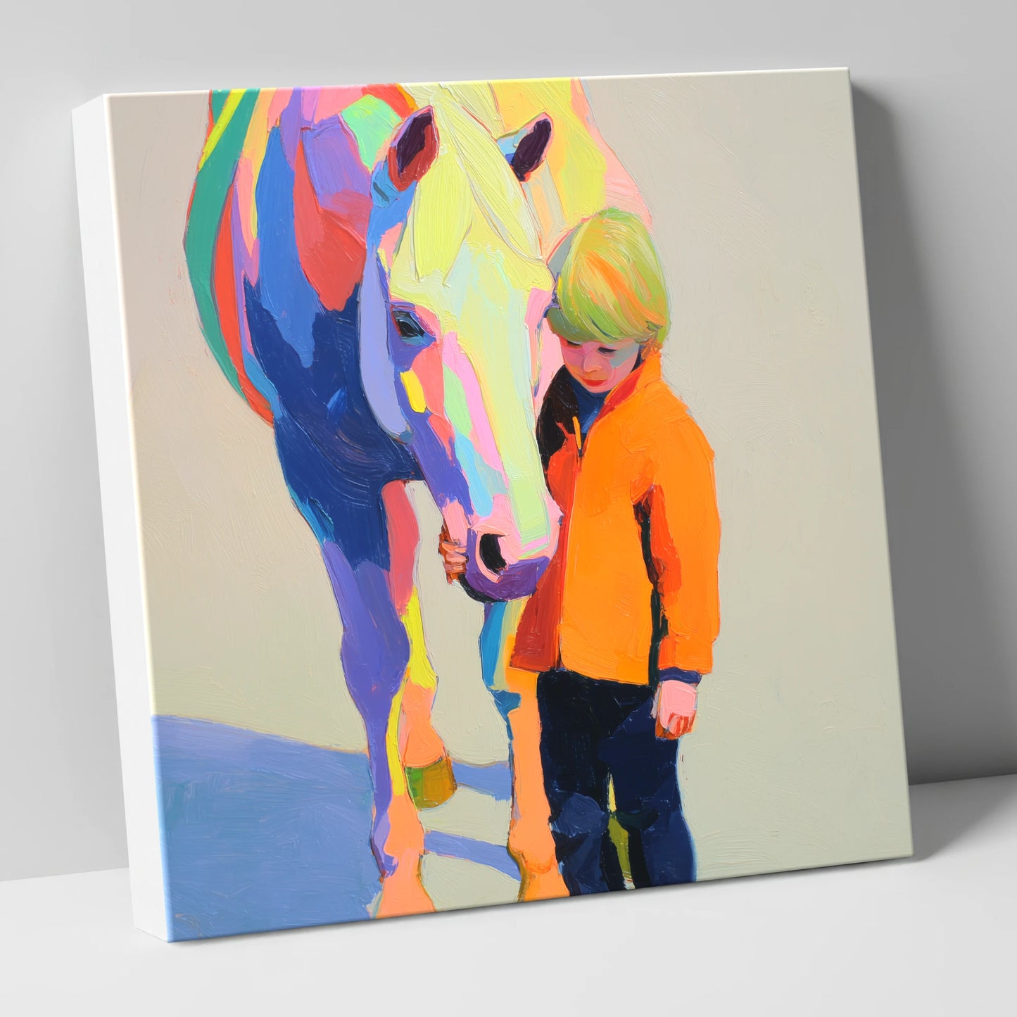 Radiant Bond horse & rider canvas wall art