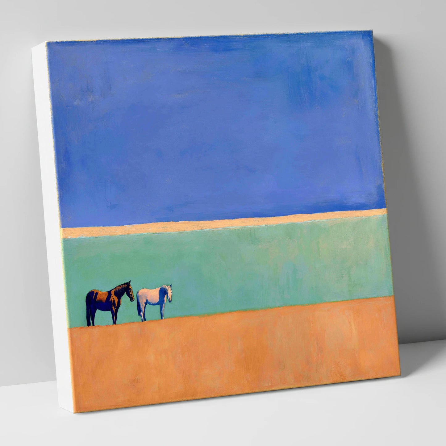 Sunlit Plain horse landscape canvas wall art