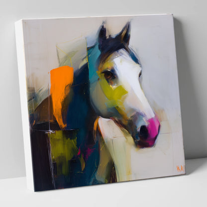 Vivid Equine Profile horse portrait canvas wall art