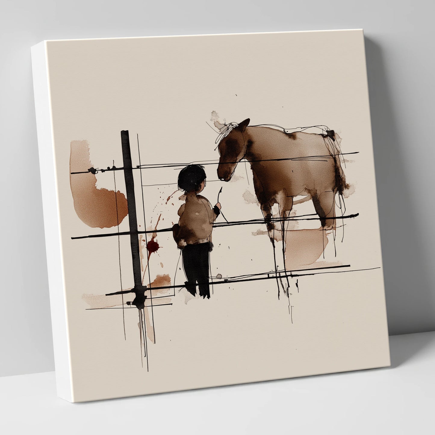 A Quiet Connection horse & rider canvas wall art