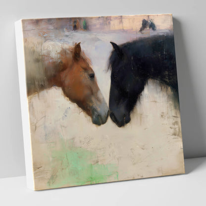 Gentle Connection horse portrait canvas wall art