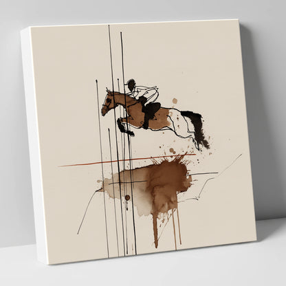 Dynamic Clearance show jumping horse canvas wall art