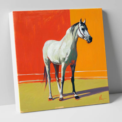 Radiance In Grey horse breed canvas wall art