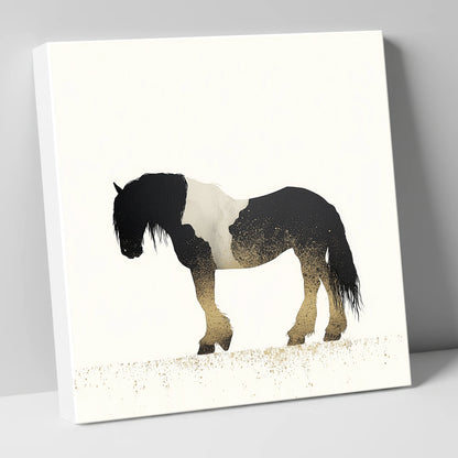 Gilded Piebald Profile horse breed canvas wall art