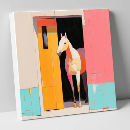 Vibrant Stable Doorway horse stable canvas wall art
