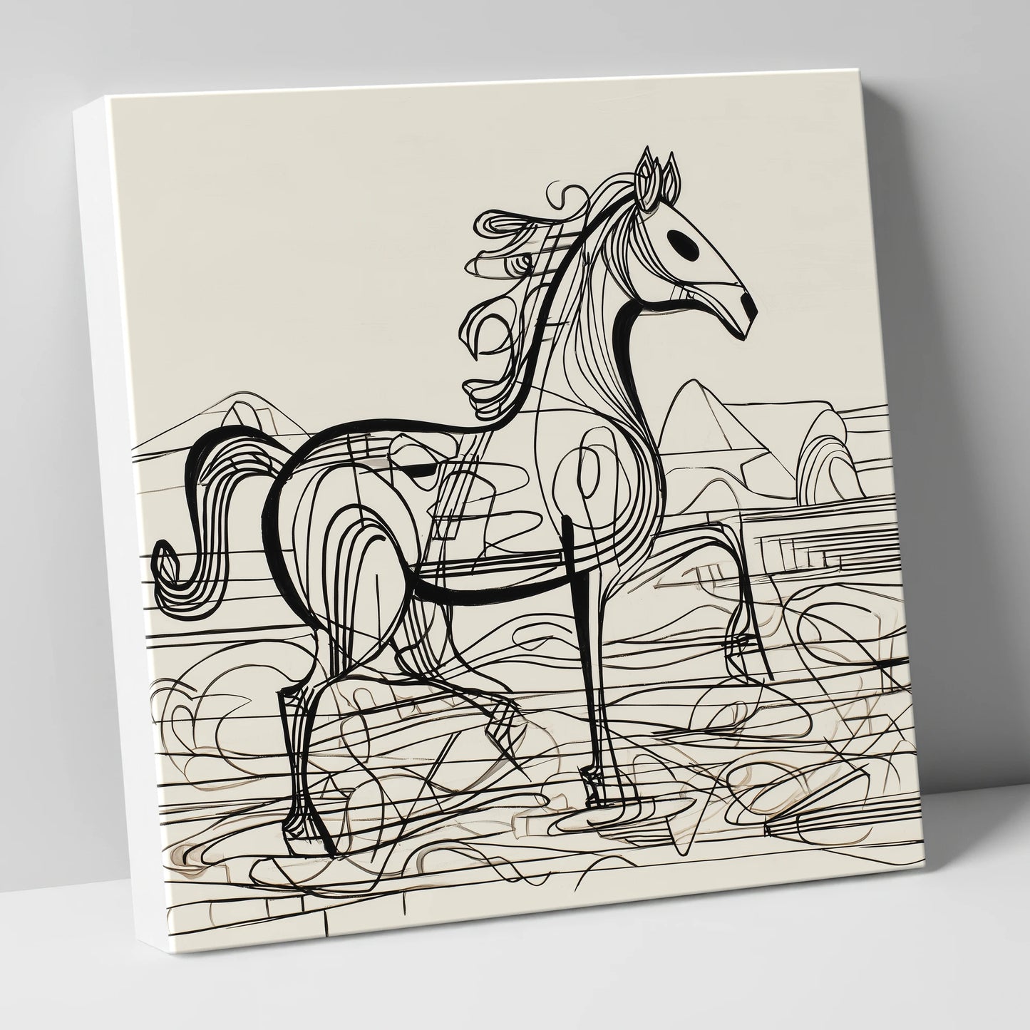 Coastline Contours beach horse canvas wall art