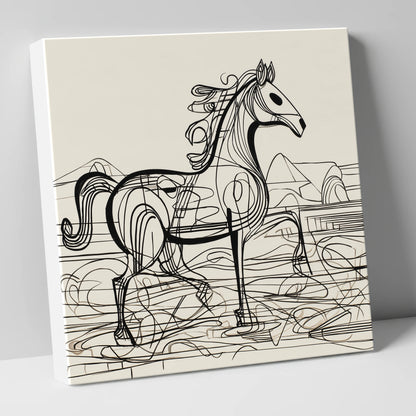 Coastline Contours beach horse canvas wall art